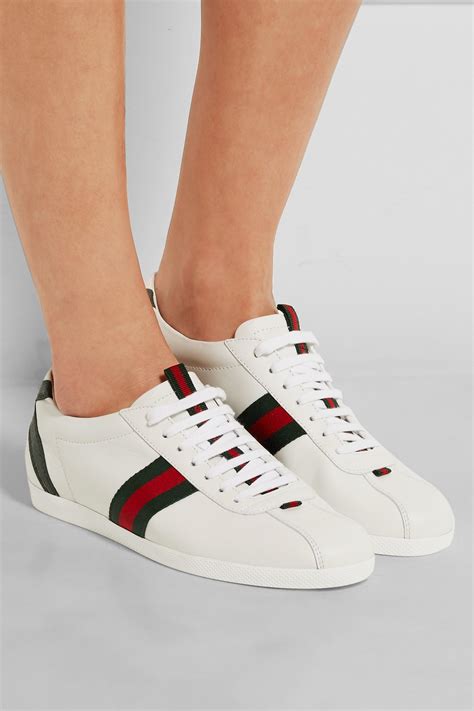 gucci metallic leather sneaker|Gucci white women's sneakers.